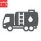 Oil tanker truck glyph icon, fuel cargo and logistics, tank truck vector icon, vector graphics, editable stroke solid