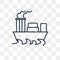Oil tanker vector icon isolated on transparent background, linear Oil tanker transparency concept can be used web and mobile