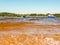 Oil tankers on the ship`s course on the Volga near Rybinsk