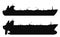 Oil tankers silhouettes set. Vector