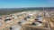 Oil terminal Galp storage tanks, aerial view, oil and gas storage tanks, oil refinery chemical products. Portugal Sines