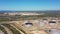 Oil terminal Galp storage tanks, aerial view, oil and gas storage tanks, oil refinery chemical products. Portugal Sines