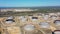 Oil terminal Galp storage tanks, aerial view, oil and gas storage tanks, oil refinery chemical products. Portugal Sines