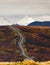 Oil Transport Alaska Pipeline Cuts Across Rugged Mountain Landsc