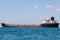 Oil transportation ship over ocean skyline
