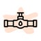 Oil valve line icon, faucet and tube, pipe with valve sign, vector graphics