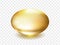 Oil, vitamin A, E or collagen gold capsule. Golden oval bubble, depicting Omega 3 oil.