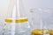 Oil in water emulsions, Oil mixing in liquid phase, Science laboratory, Chemical substance in cylinder