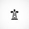 Oil well icon. Pumpjack isolated solid icon on white background
