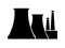 Oil well silhouette industrial facility logo urban