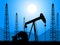 Oil Wells Represents Power Source And Drill