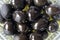 Oiled black olives