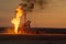 Oilfield Explosions. Oil and Gas Wells fire.