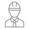 Oilman thin line icon, industy and man, worker sign, vector graphics, a linear pattern on a white background.