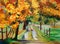 OilOil Painting - Country Road with Maple