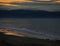 Oilrig and Sunset at the beach in the North East coast of Scotland. 1