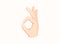 Ok hand icon. Hand gesture emoji vector