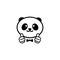 OK logo. Funny little cute panda showing gesture with hand, abstract symbol of approval and adoption. Vector thumbs up