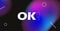 Ok, okay banner on modern abstract background with gradient on black. Cover, brochure minimalistic design. Shapes composition