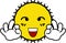 Ok thumb sign with smiling face yellow sun