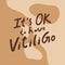 it is OK to have Vitiligo. Hand drawn calligraphic lettering poster.