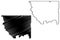 Okanogan County, State of Washington U.S. county, United States of America, USA, U.S., US map vector illustration, scribble