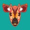 Okapi face vector illustration in hand drawn cartoon style design