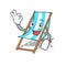 Okay beach chair character cartoon