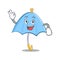 Okay blue umbrella character cartoon