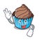 Okay chocolate cupcake character cartoon