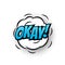 Okay comic text bubble vector isolated color icon