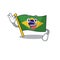 Okay flag brazil isolated with the cartoon