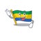 Okay flag gabon flown on mascot pole