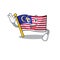 Okay flag malaysia cartoon isolated with character