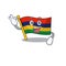 Okay flag mauritius hoisted above cartoon pole