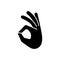 Okay gesture black glyph icon