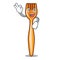 Okay plastic fork cartoon with the isolated