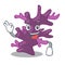 Okay purple coral reef isolated with character