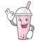 Okay raspberry bubble tea character cartoon