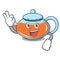 Okay transparent teapot character cartoon