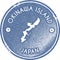 Okinawa Island map vintage stamp.