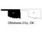 Oklahoma City Oklahoma OK State Border USA Map