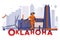 Oklahoma culture travel set vector illustration