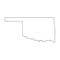 Oklahoma, state of USA - solid black outline map of country area. Simple flat vector illustration