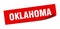 Oklahoma sticker. Oklahoma square peeler sign.