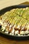 Okonomiyaki - traditional Japanese pancake dish