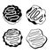 Okonomiyaki Vector Lineart - Monochrome Japanese Savory Pancakes