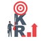 OKR concept. Objectives and Key Results. Achievement of goal. Purpose business concept.