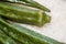 Okra or Lady finger vegetable steamed on cooked rice.