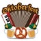 Oktoberfest accordion beer pretzel design